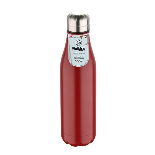 Метална термо бутилка за вода 500 мл Bergner Walking anywhere Cola червена - 1