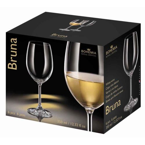 Комплект 6 чаши за бяло вино Bohemia Crystal Bruna 350 мл - 2