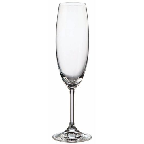 Комплект 6 чаши за шампанско Bohemia Crystal Bruna 220 мл - 1