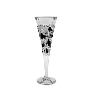 Кристални чаши за шампанско Bohemia 1845 Glacier Matt Fond and Black Lister 6 броя 200ml