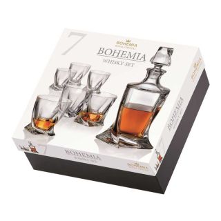 Комплект за уиски Bohemia Quadro, 7 части
