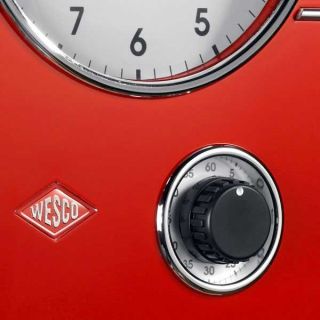 Стенен часовник с таймер Wesco Classic Line червен
