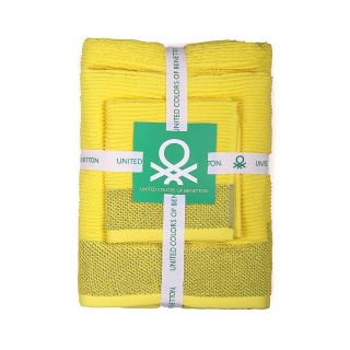 Комплект 3 кърпи за баня Benetton Casa в жълто