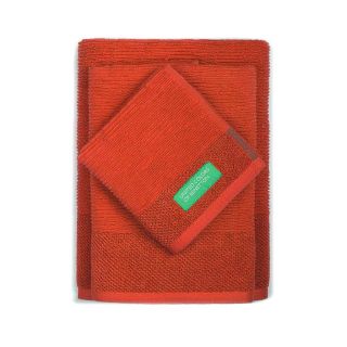Комплект 3 кърпи за баня Benetton Casa в червено