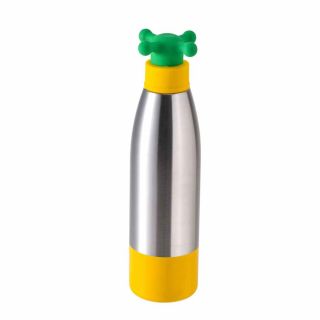 Стоманена бутилка за вода Benetton Rainbow 500 мл жълта с капачка тип кранче