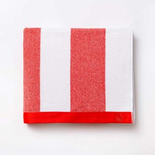 Комплект плажна кърпа и раница Benetton Casa Picnic 90х160 см червено и бяло