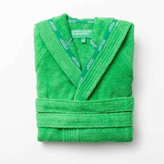 Халат за баня с качулка Benetton Casa L/XL зелен