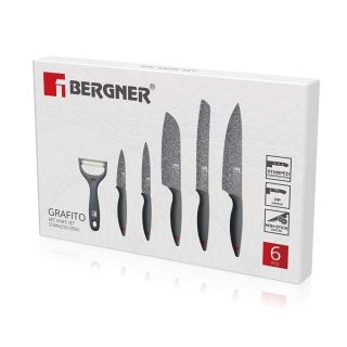 Комплект 5 ножа и белачка Bergner Grafito