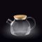 Чайник от термо стъкло с бамбуков капак Wilmax Thermo Glass 950 мл
