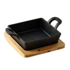 Мини тава с подложка Masterpro Cook&Share 12.6x18.5 см чугун квадратна