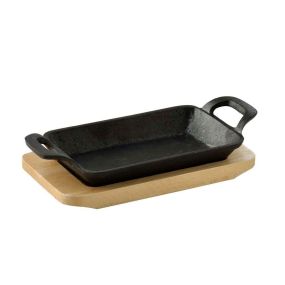 Мини тава с подложка Masterpro Cook&Share 17x10 см чугун правоъгълна