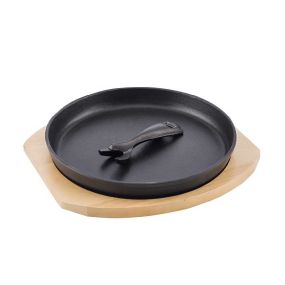 Чугунен сач с дървена подложка Masterpro Foodies Collection Ø25
