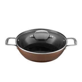 Плитка тенджера Cheffino Copper Luxe 28 см, с капак, кован алуминий