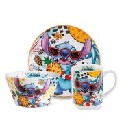 Комплект 3 части чиния, чаша и купа Disney Stitch порцелан