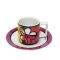 Комплект  чашка и чинийка за кафе Romero Britto цвете