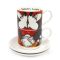 Комплект 2 чаши за кафе Disney Love Sweet Love с чинийки червени