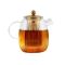Стъклен чайник Vialli Design Tulip 1 л с цедка златист мат