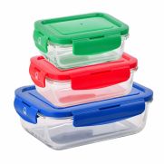 Комплект 3 бр кутии за съхранение Benetton Rainbow стъкло