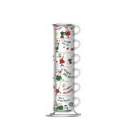 Комплект 6 броя чаши за кафе Bialetti с поставка