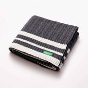 Плетено одеяло Benetton Neutral 140х190см тъмно сиво, 100% памук