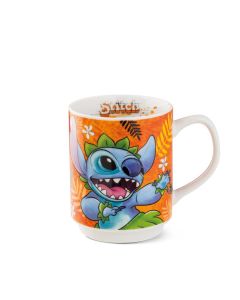Чаша за чай Disney Stitch 350 мл порцелан оранжева