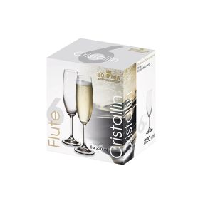 Чаши за шампанско Bohemia Crystal  220 мл 6 броя