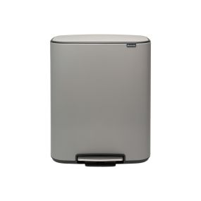 Кош за смет Brabantia Bo Pedal 2x30L, Mineral Concrete Grey