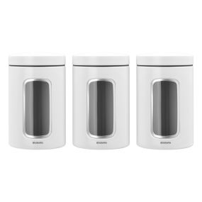 Буркани комплект Brabantia Window 1.4 л, White, 3 броя