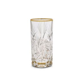 Чаши за вода Bohemia Jihlava Pinwheel Matt Cut and Gold 370 мл 6 броя