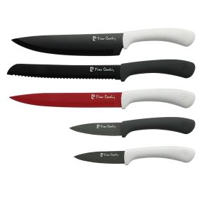 Комплект ножове 5 части Pierre Cardin черно,червено и бяло