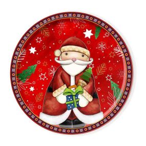 Плато кръгло Egan Christmas, Дядо Коледа 31 см порцелан