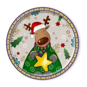 Плато кръгло Egan Christmas, северен елен 31 см порцелан