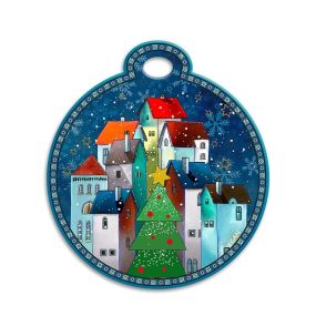 Подложка за горещи съдове Egan Christmas, Коледно село 16х18 см