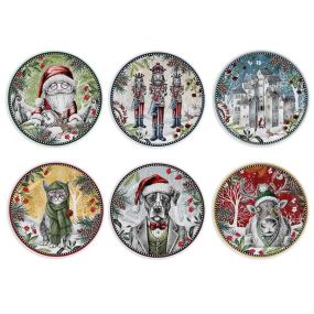 Комплект 6 броя чинии за десерт Egan Christmas, 19 см порцелан