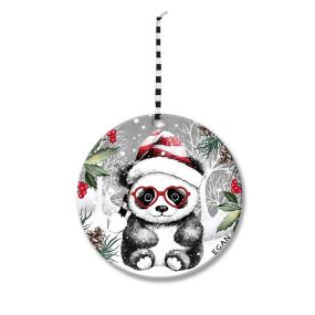 Коледна висулка за елха Egan Christmas, панда 7 см керамика