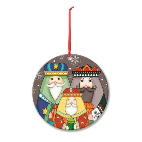 Коледна висулка за елха Egan Christmas, Тримата мъдреци 7 см, керамика