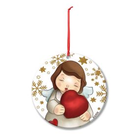 Коледна висулка за елха Egan Christmas, Коледен ангел 7 см, керамика