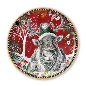 Кръгло плато Egan Christmas, Северен елен 31 см порцелан