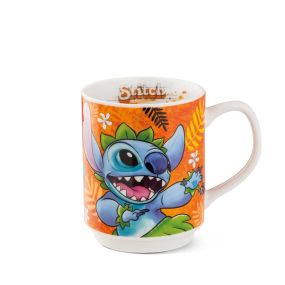 Чаша за чай Disney Stitch 350 мл порцелан оранжева