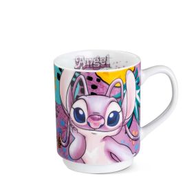 Чаша за чай Egan Angel от Stitch 350 мл порцелан розова