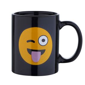 Черна чаша Emoticonworld 330 мл намигащ