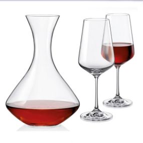 Комплект декантер и 2 броя чаши Bohemia Crystal Sandra 450 мл
