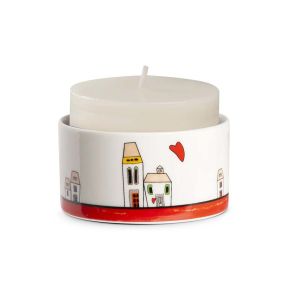 Свещник Egan Le Casette 8х4 см червен