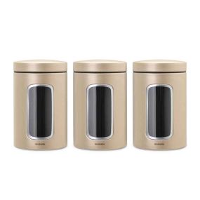 Буркани комплект Brabantia Window 1.4 л, Metallic Gold, 3 броя
