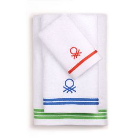 Комплект 3 броя кърпи Benetton Rainbow бели лого