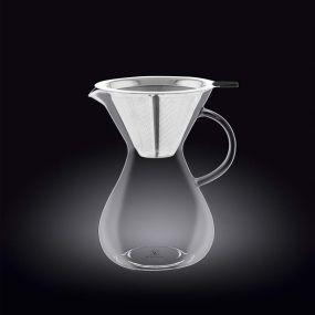 Кана за кафе с метрален филтър Wilmax Thermo Glass 500ml