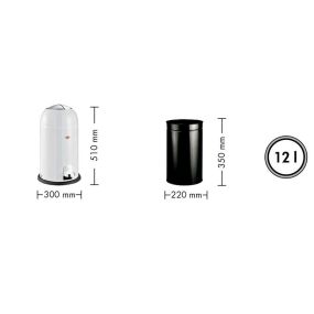 Кош за отпадъци Wesco Kickmaster Junior 13L червен
