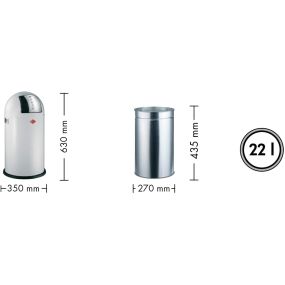 Кош за отпадъци Wesco Pushboy Junior 22L червен