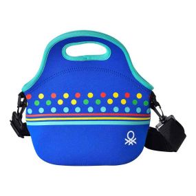 Неопренова чанта за обяд Benetton Kids 30x30x17см синя 