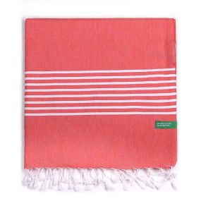 Плажна кърпа Хамам Benetton Rainbow 80х165см червена